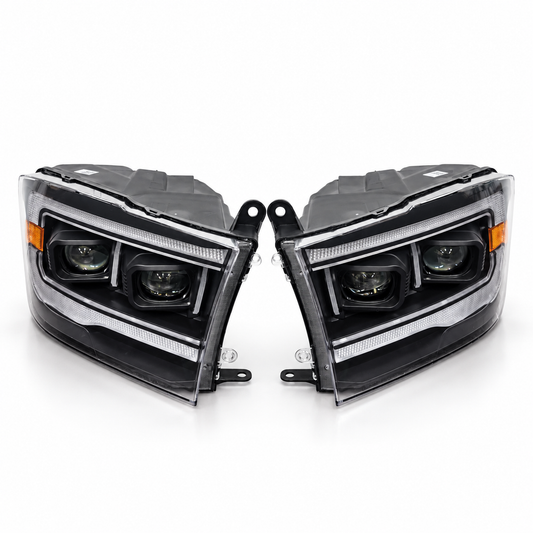 Complete Ram Performance headlight set with dual LED projectors