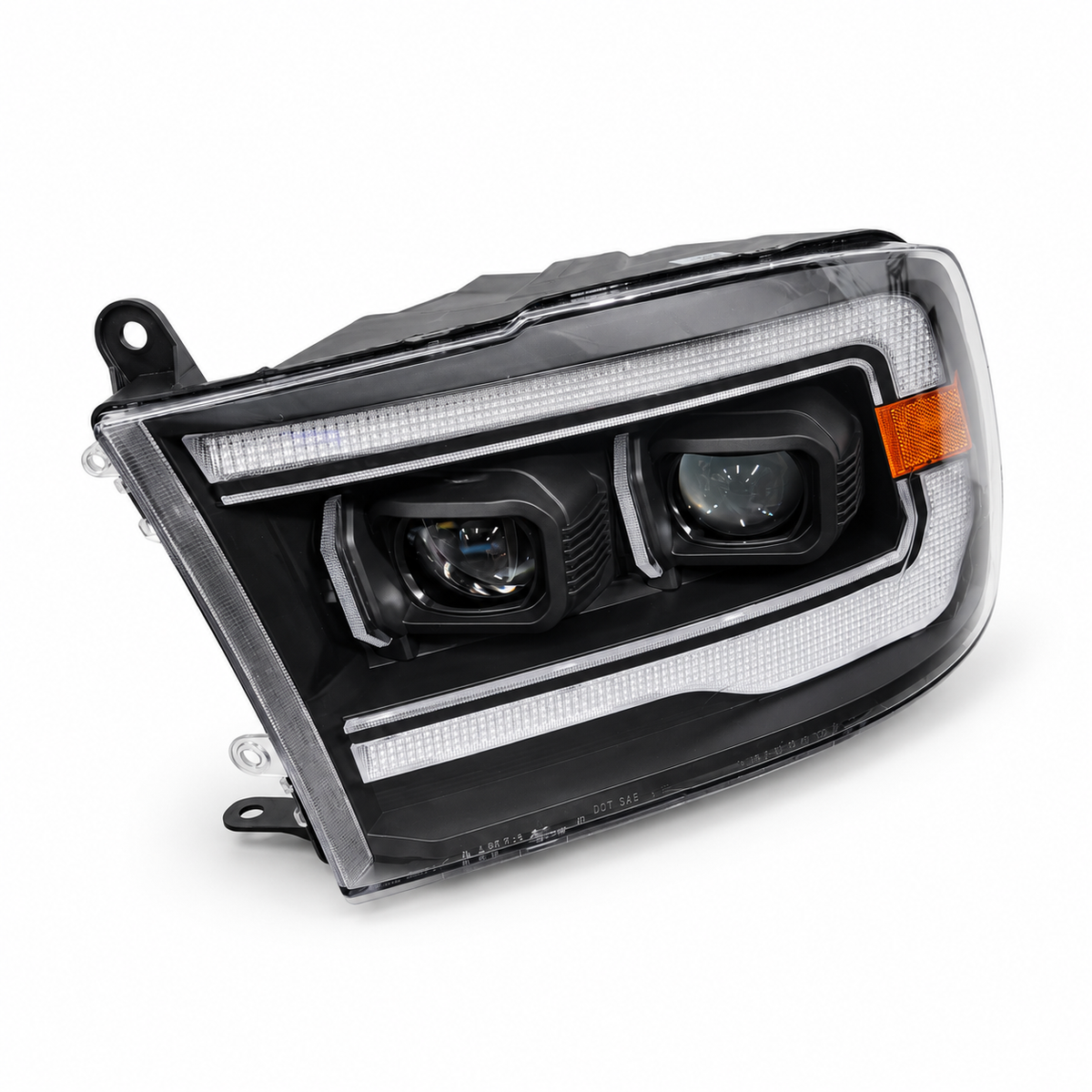 Ram Performance headlight front view showing two replaceable LED projectors